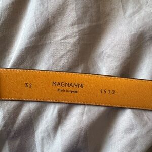 Magnanni Orange Leather Belt with Stitched Edge